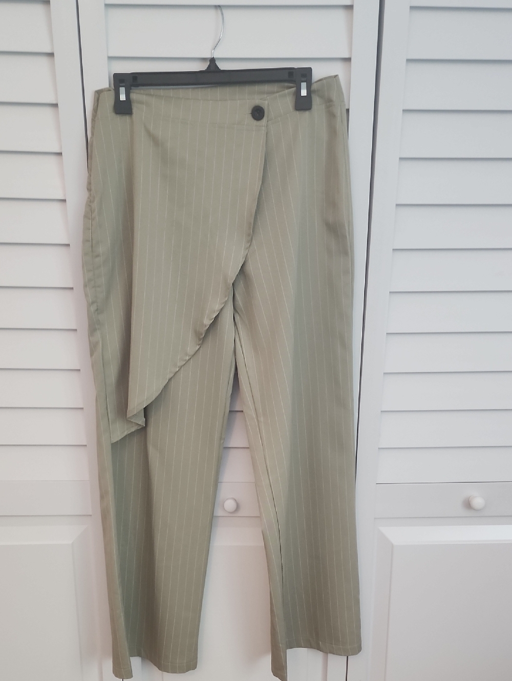 Men's Olive Pinstripe Dress Pants